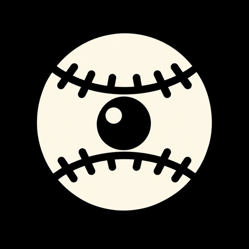 The bbcam app icon: a baseball with a camera lens between its seams
